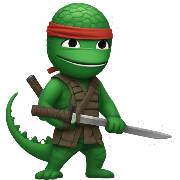Emoji ninja with a cocodrile  emoji