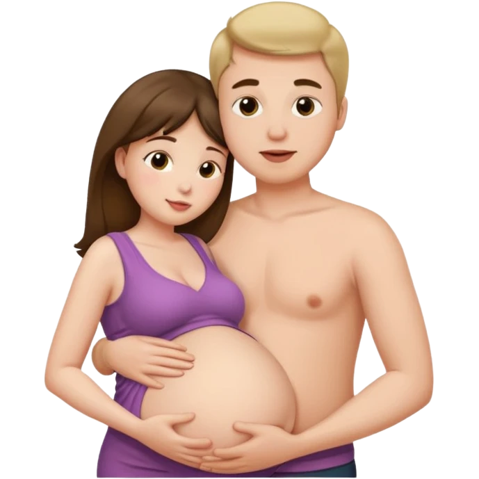 Femme enceinte homme fais bisous sur le ventre emoji