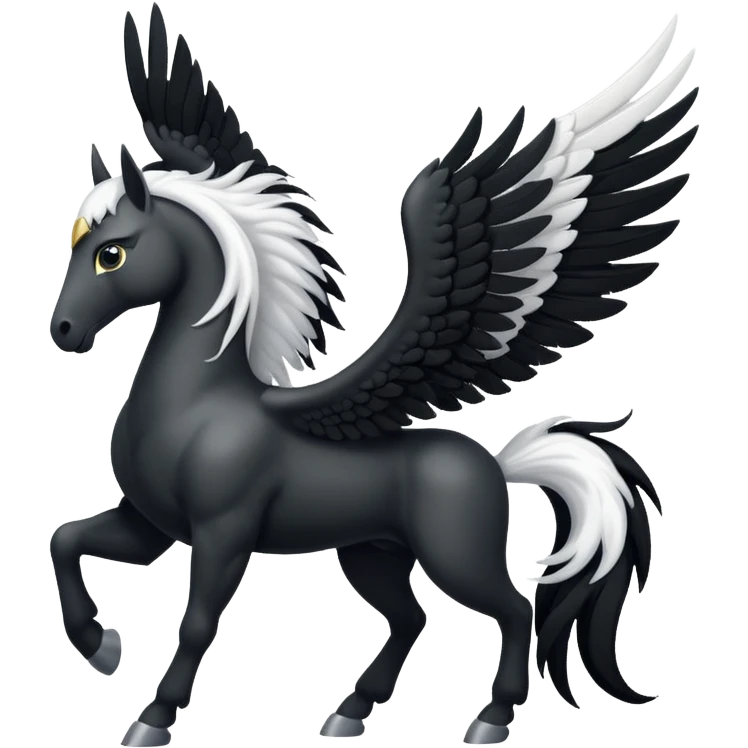 A black Pegasus emoji