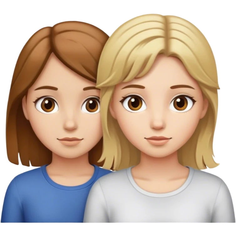 Two girls one hast Brown hair the other blond emoji