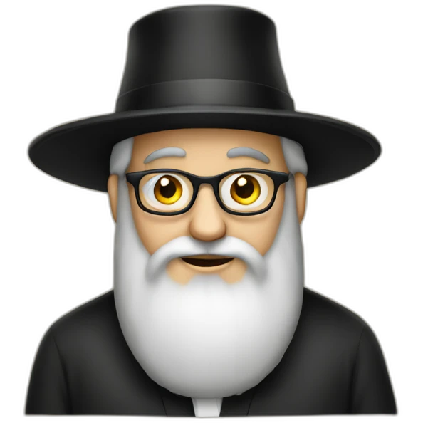 Orthodox Rabbi with iPhone emoji