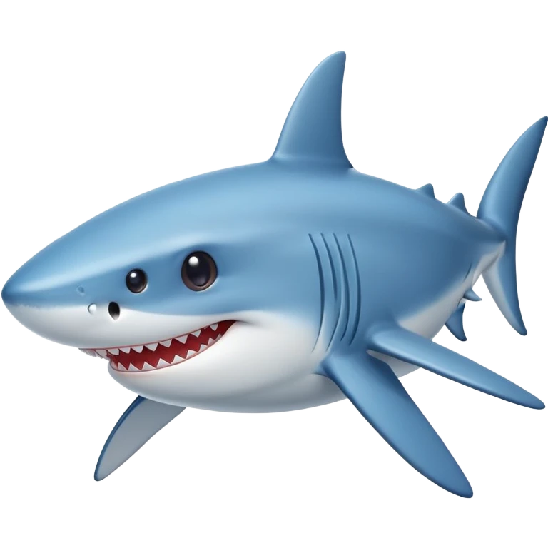 A friendly blue shark with a cute smile emoji