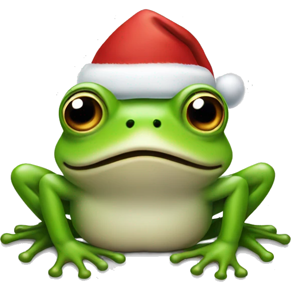 Frog with a Santa hat  emoji