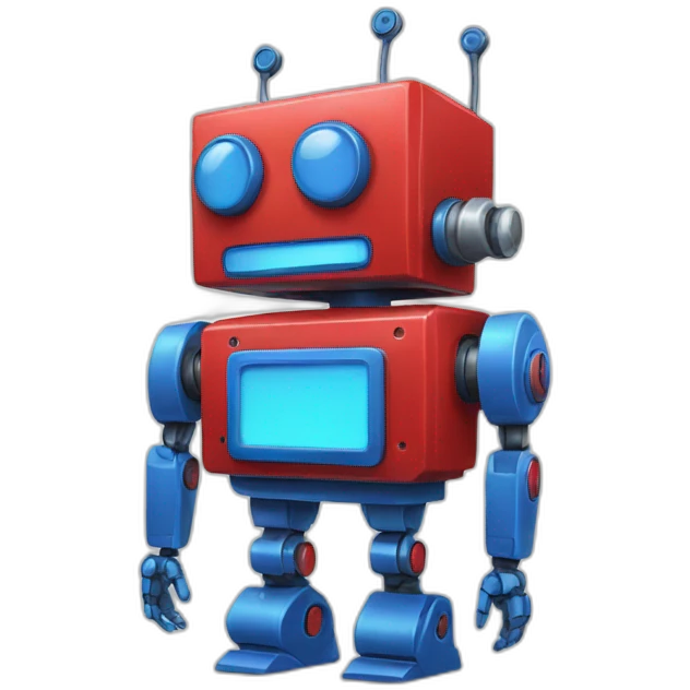 red blue robot emoji
