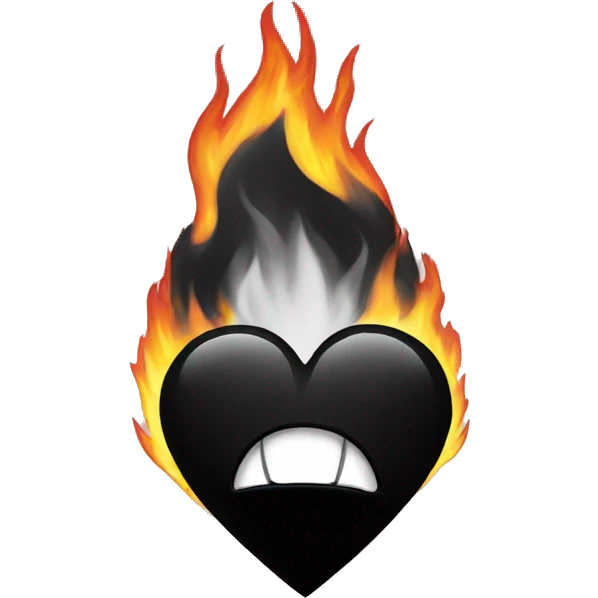 Black heart on fire emoji