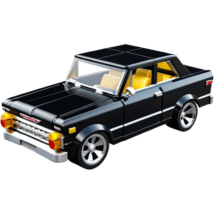 futuristic stealthy black metallic 1965 Chevy Nova SS street rat rod Lego retro modded emoji