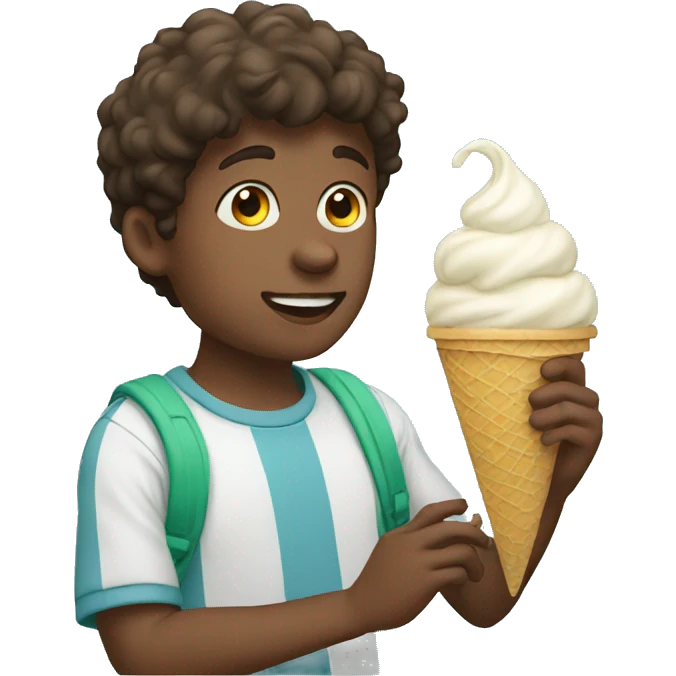 Boy eating ice cream  emoji
