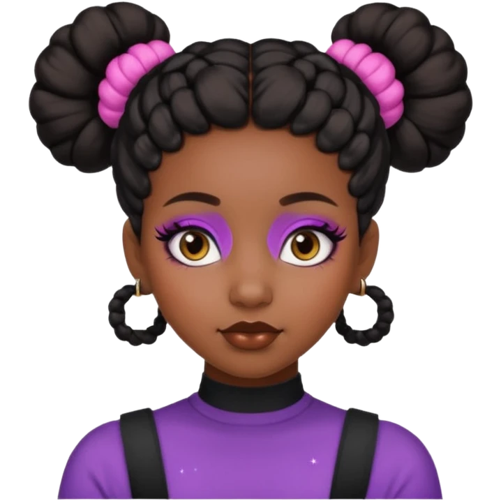 Black girl with space buns
 emoji