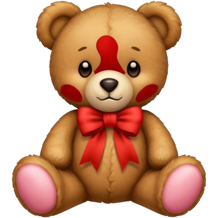 teddy bear with red ribbon emoji