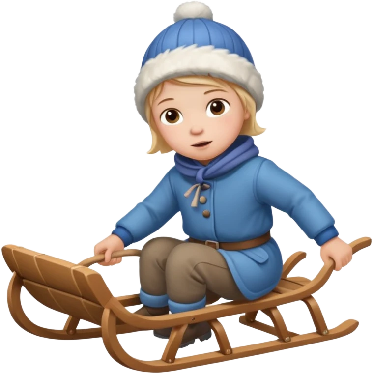 child pulling sled emoji