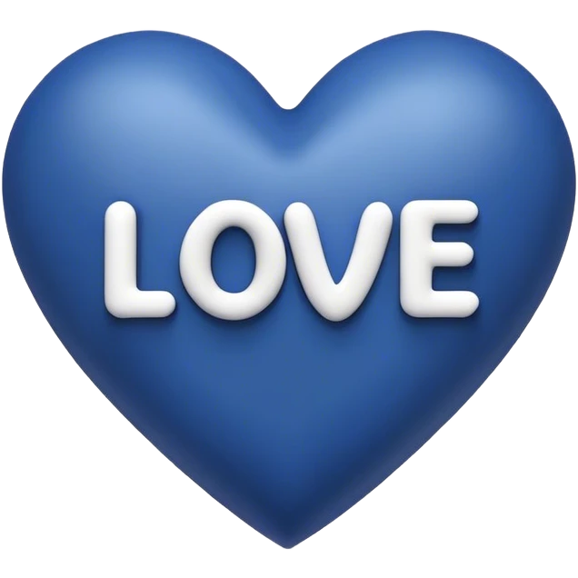 Dark Blue heart with the words Love You Ry in the middle  emoji