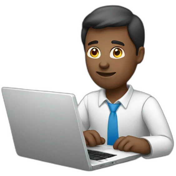 Man working on laptop emoji