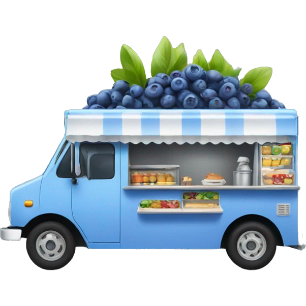 Food truck selling blueberries  emoji