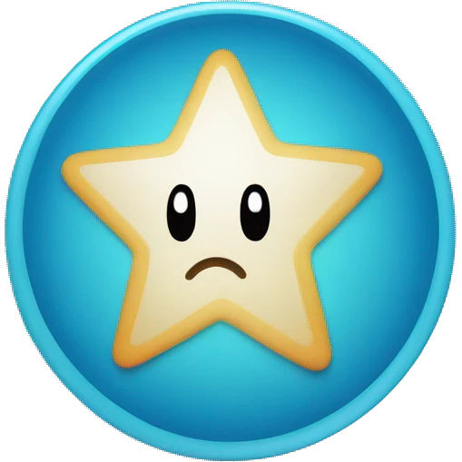 Verification checkmark blue circle star vector Icon emoji
