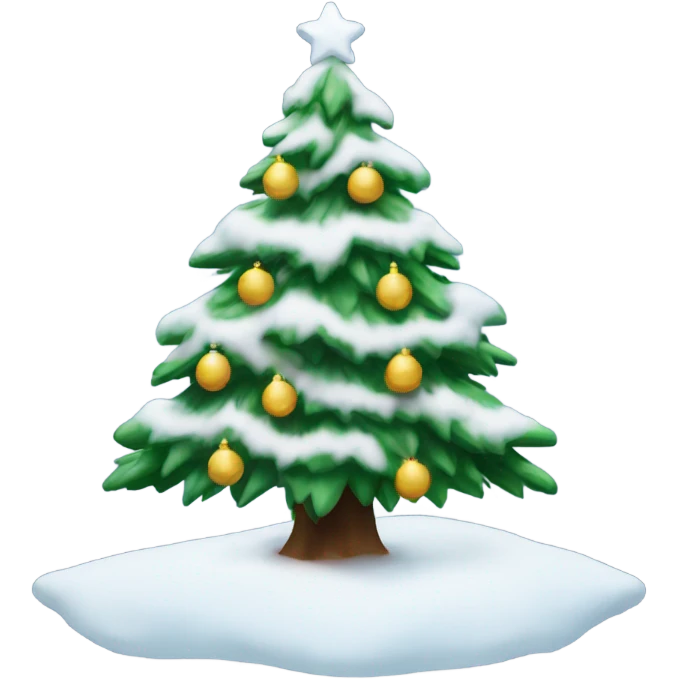 christmas tree with snow emoji