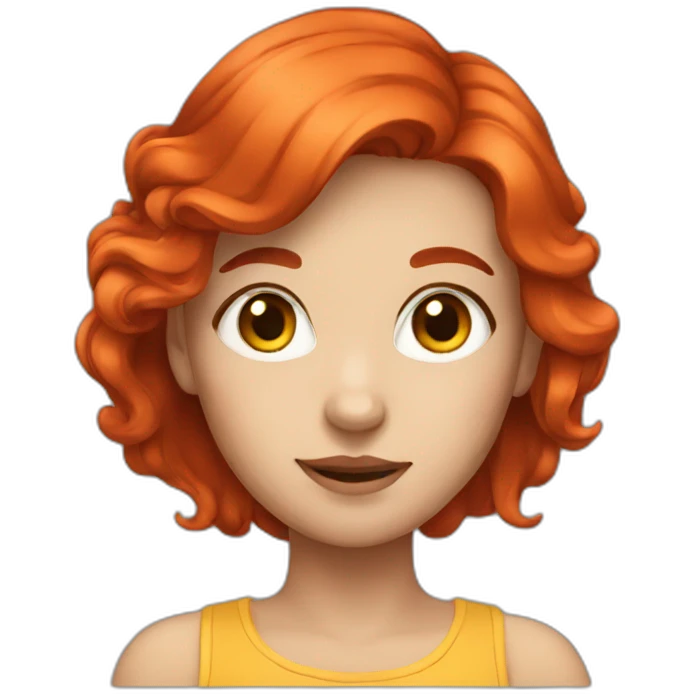 A girl with red hair emoji