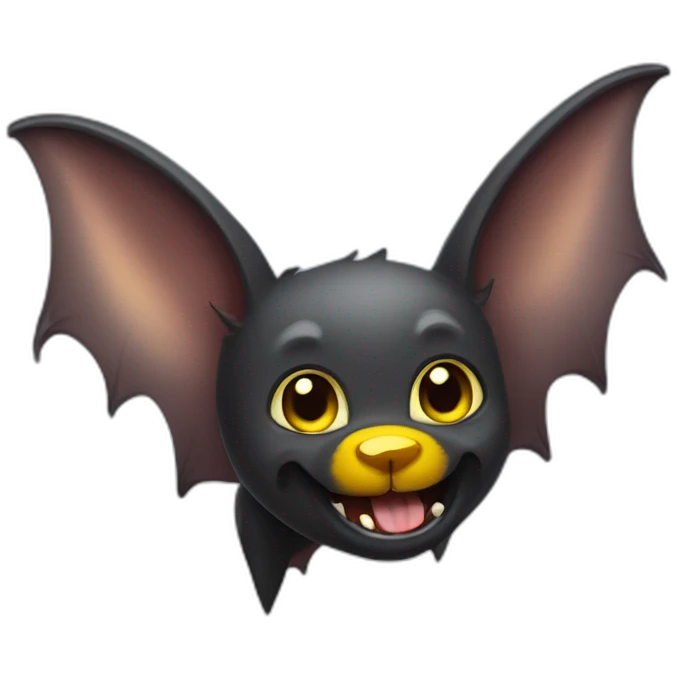playful bat with yellow eyes wings k9 fangs emoji