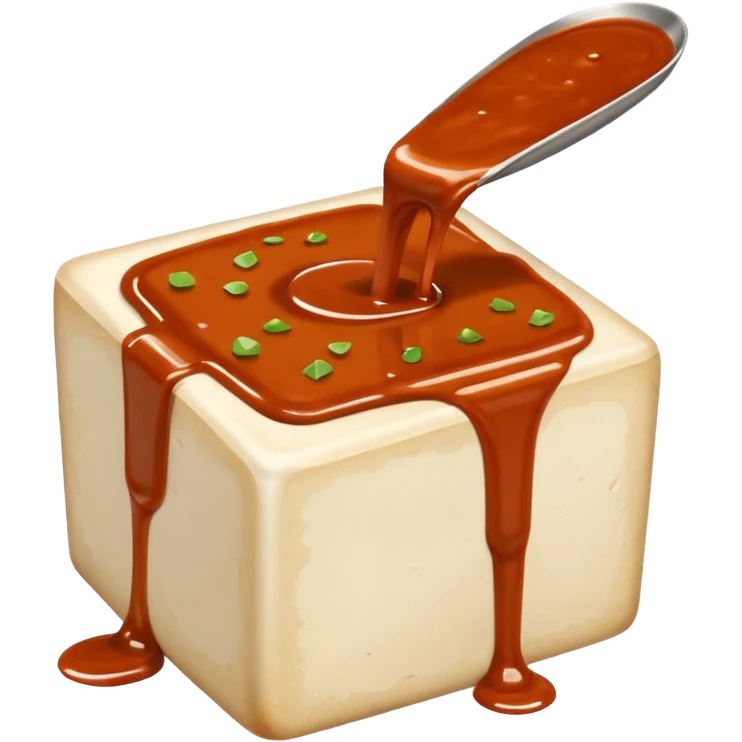 tofu with sauce emoji