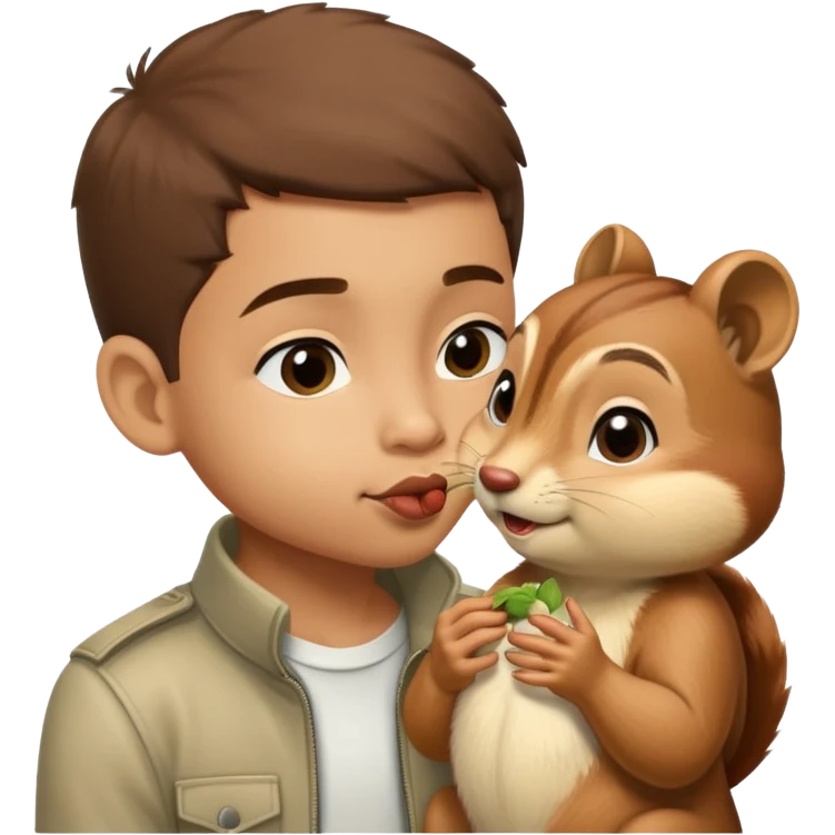 Lightskin boy kissing chipmunk  emoji