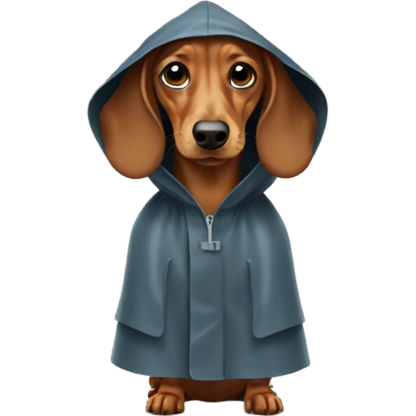 dachshund wearing a raincoat emoji
