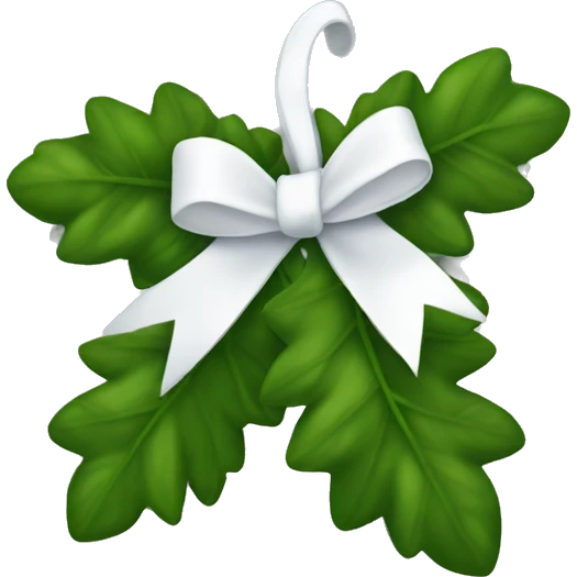 Mistletoe with white ribbon emoji