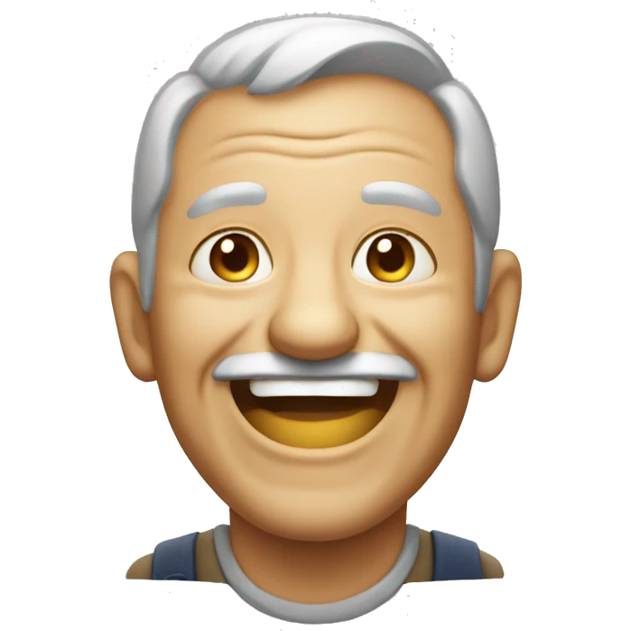 old laughing man with stubble emoji