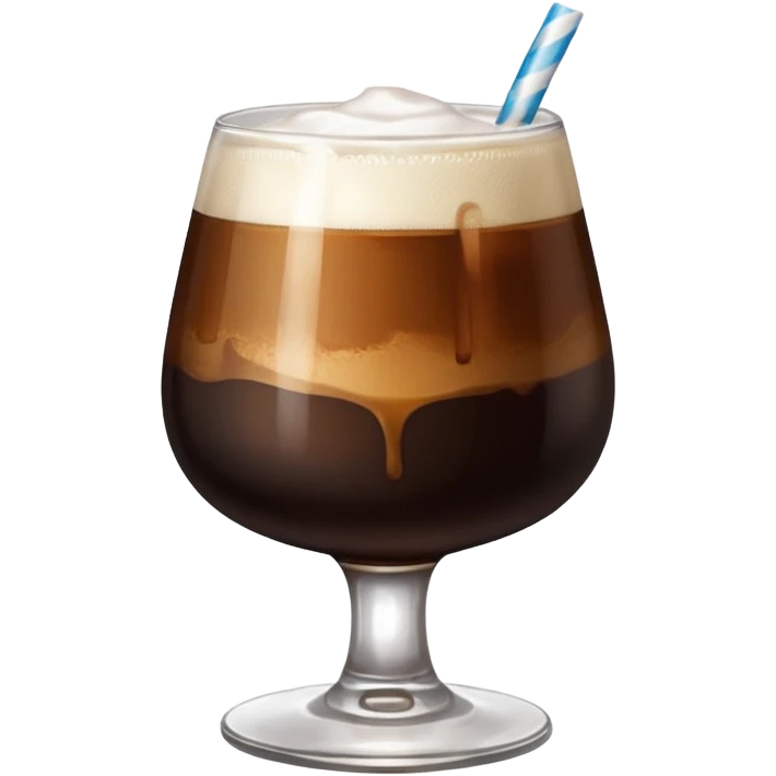 glass of fernet with coca, Argentine style, less ice, lots of fernet foam, glass cup emoji