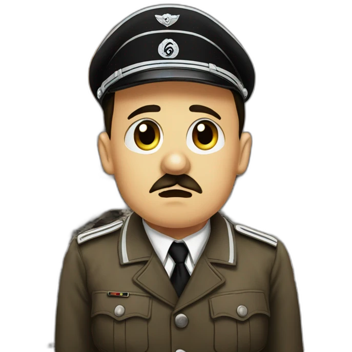Hitler cries against the backdrop of destroyed Germany emoji