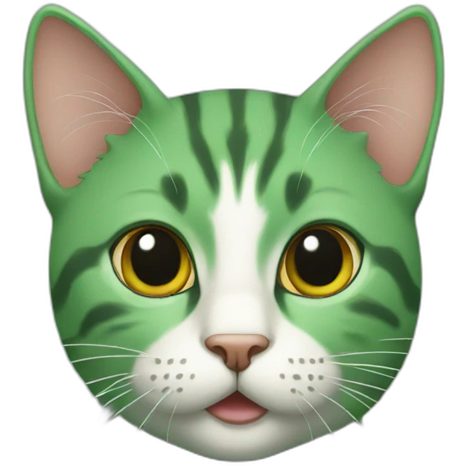 Cat green emoji