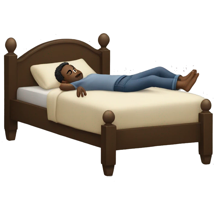 black person lying on bed emoji