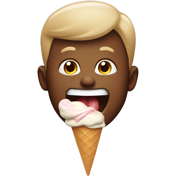 Andrew eating ice cream emoji
