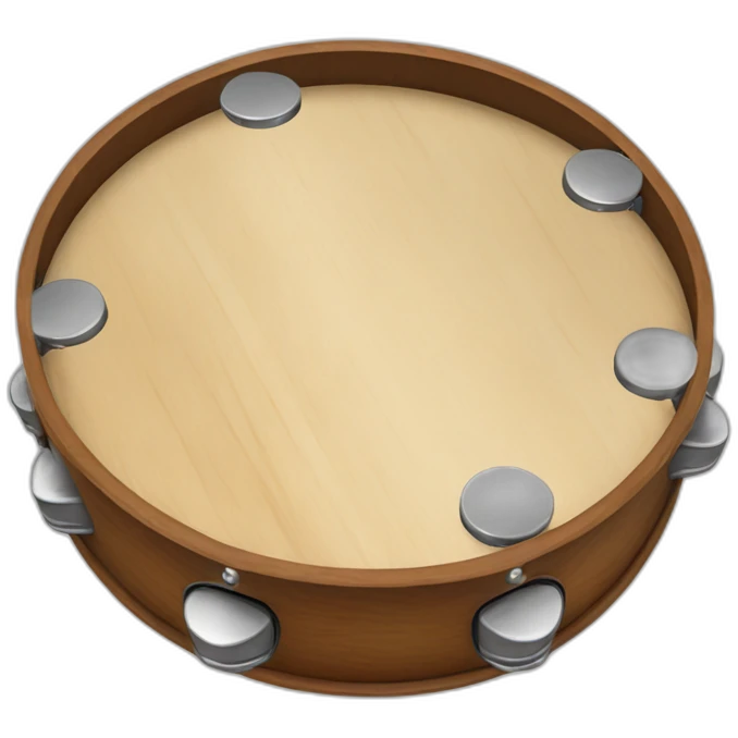 wooden tambourine with metal jingles emoji
