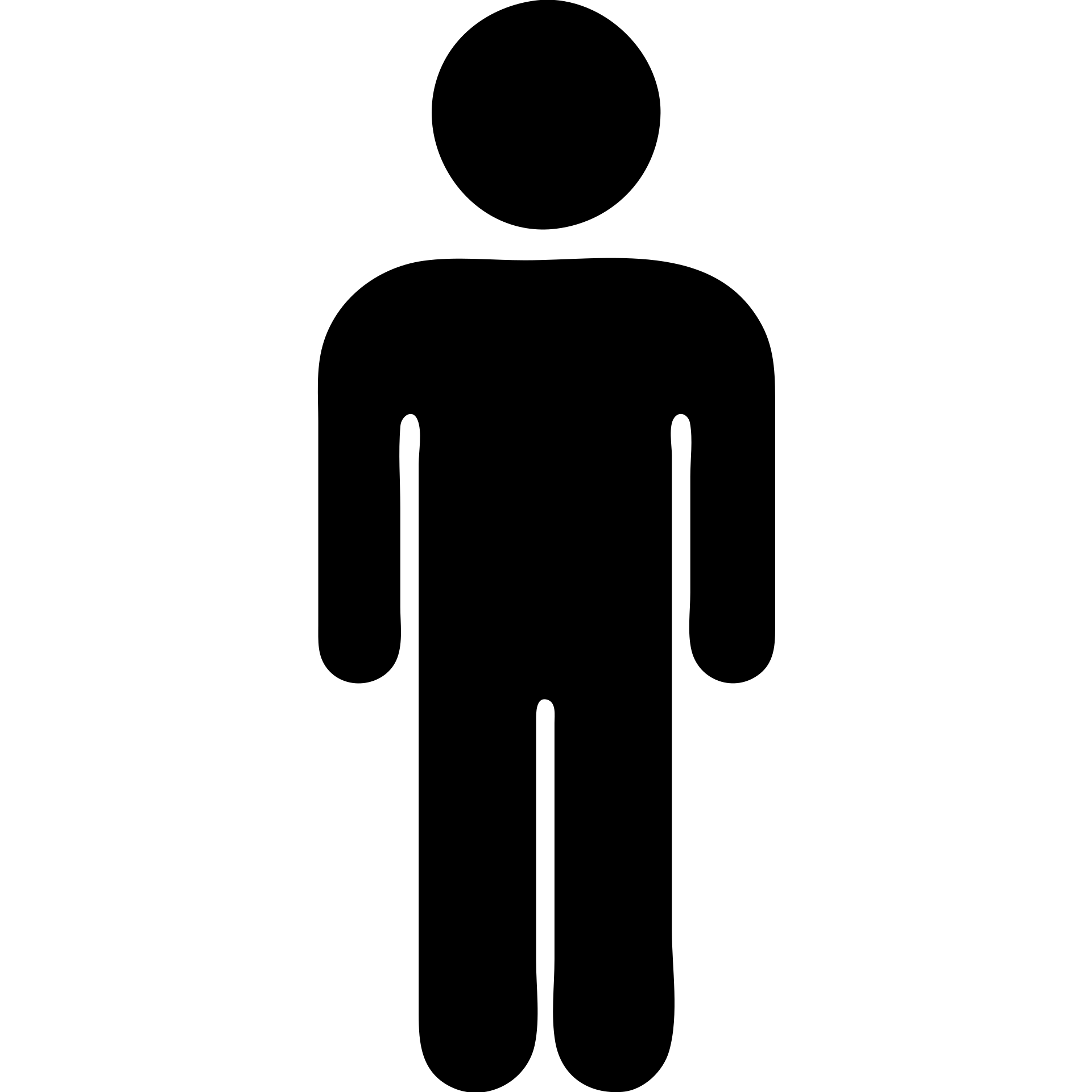icon of a human figure, solid black fill, minimalist style emoji