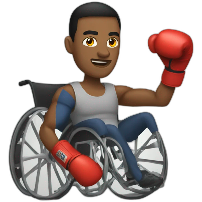 Guy on a wheelchair in boxing gloves emoji
