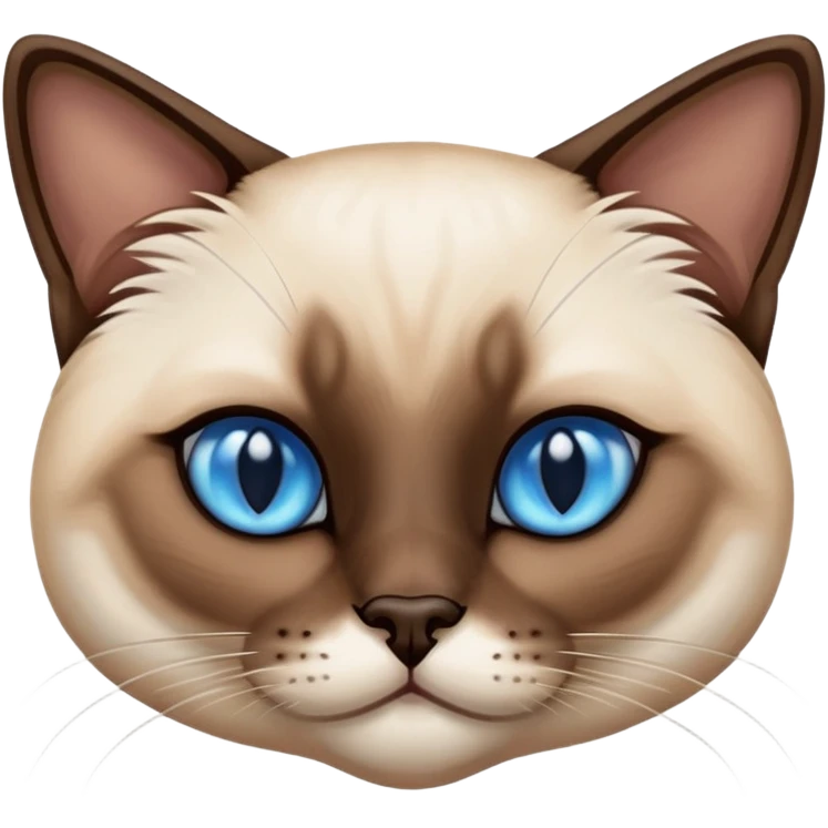 A siamese cat with blue eyes, laying down emoji