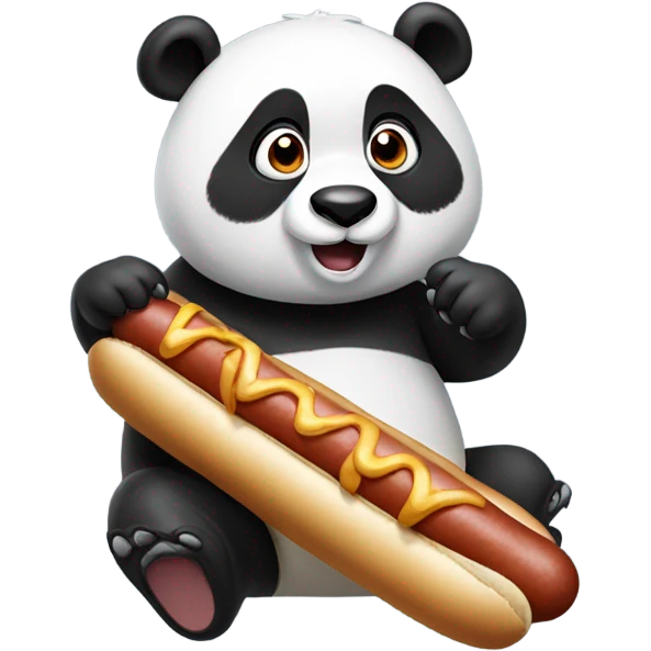 Panda eating hotdogs  emoji