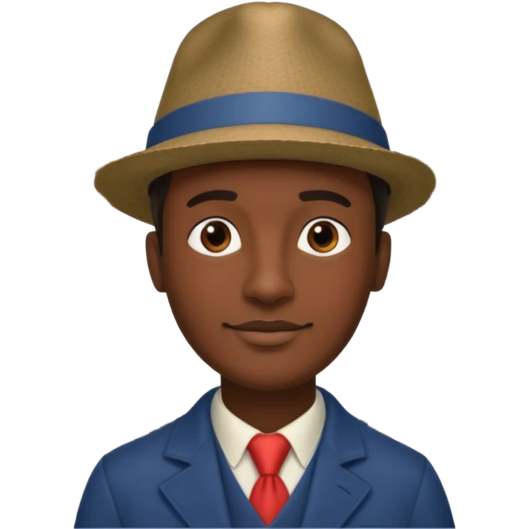 Homme. Créole réunionnais avec chapeau Tour Eiffel  emoji