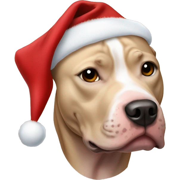 Beige pitbull Christmas  emoji