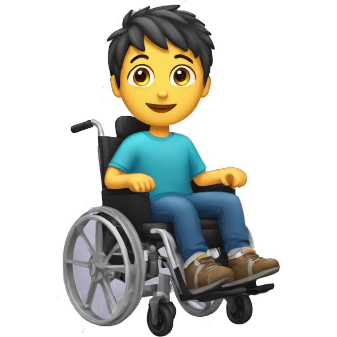 Kid boy in electric wheel chair emoji
