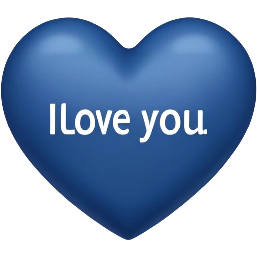 Dark Blue heart with the words I Love You Ry in the middle  emoji