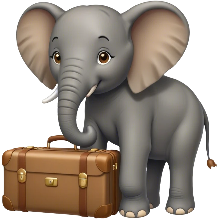 Elephant with suitcase emoji