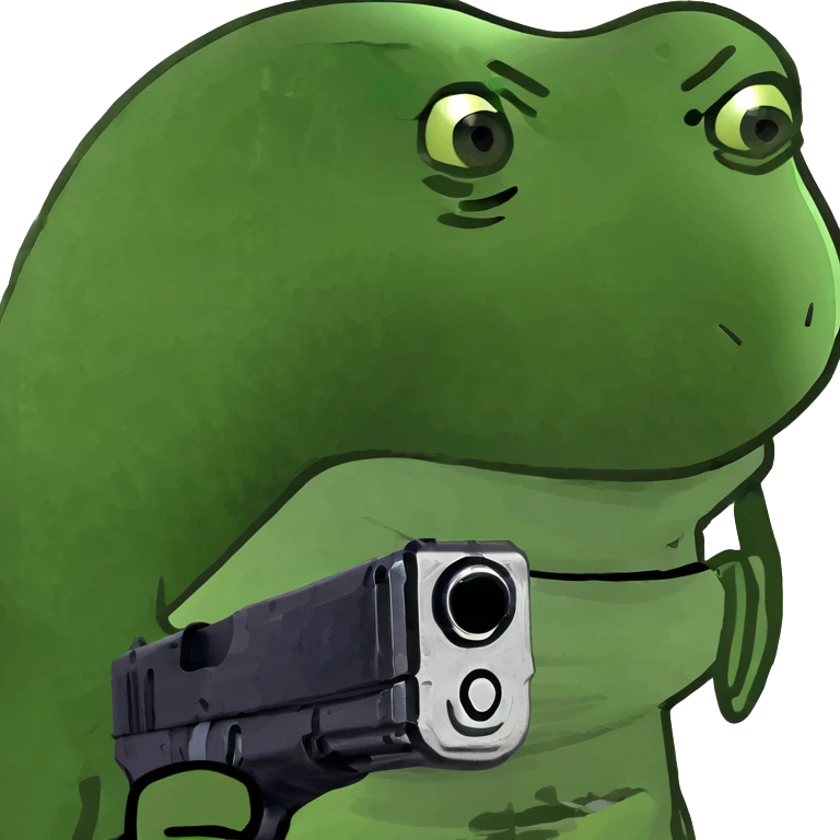 A girl with a gun emoji