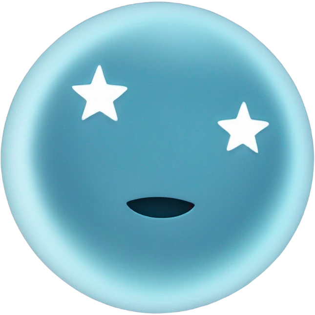 Light blue moon with stars no face emoji