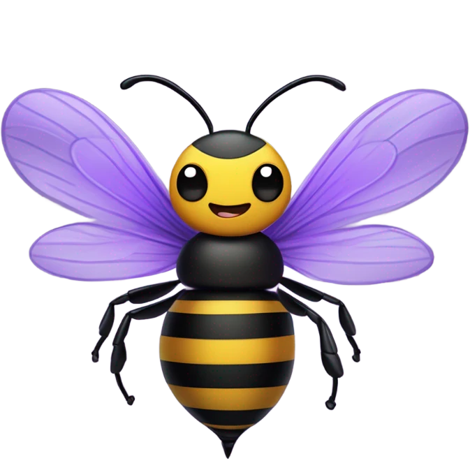 cartoon purple bee emoji