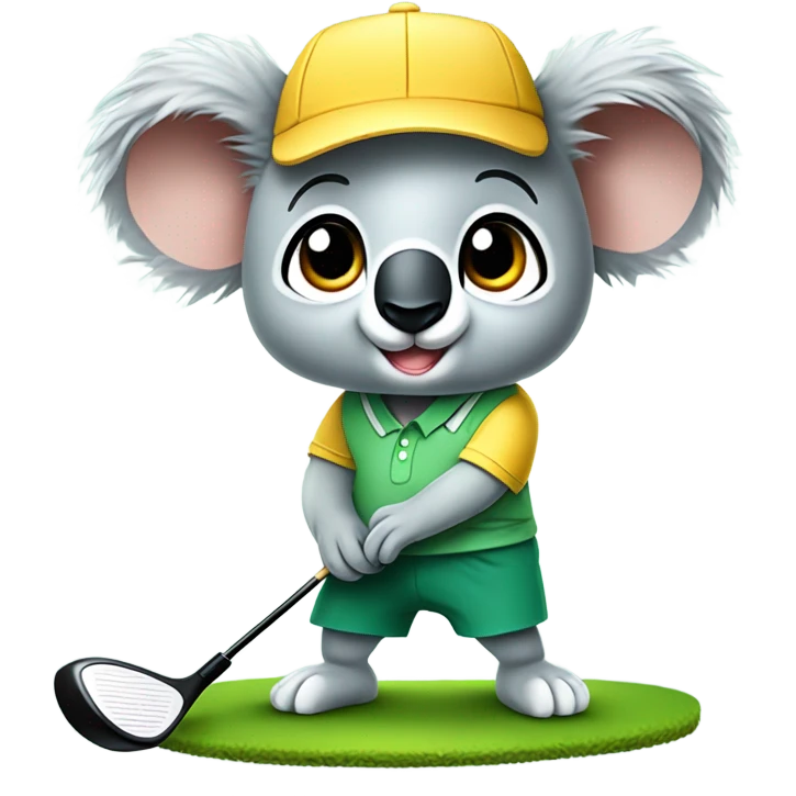 Koala golfing emoji