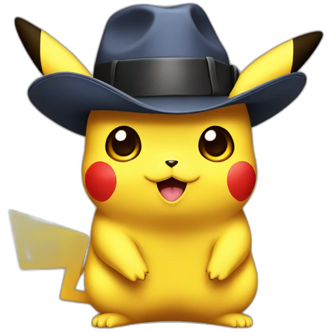 Pikachu with detective hat on emoji