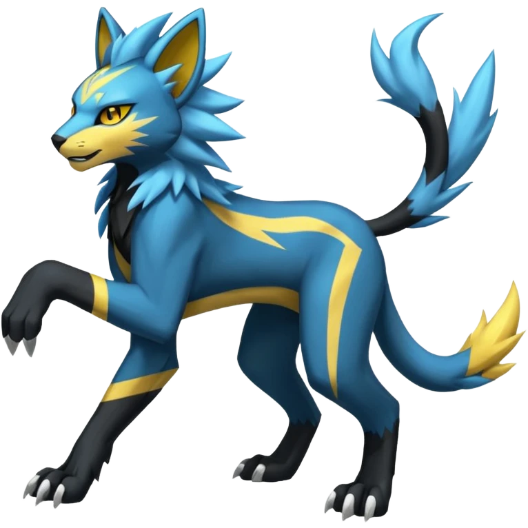 Zeraora-Manectric-Luxray-Bobcat-Fakémon-fusion-animal-creature, full body  emoji