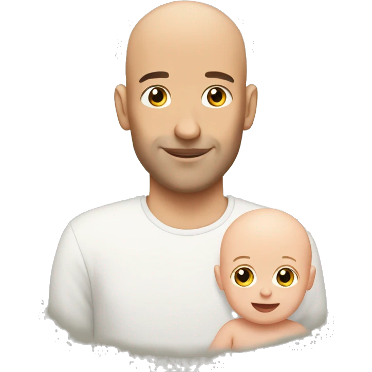bald man with baby emoji