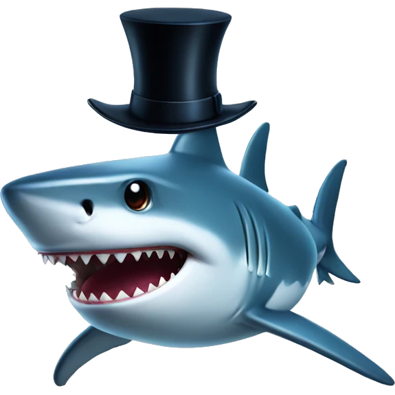 shark with top hat emoji