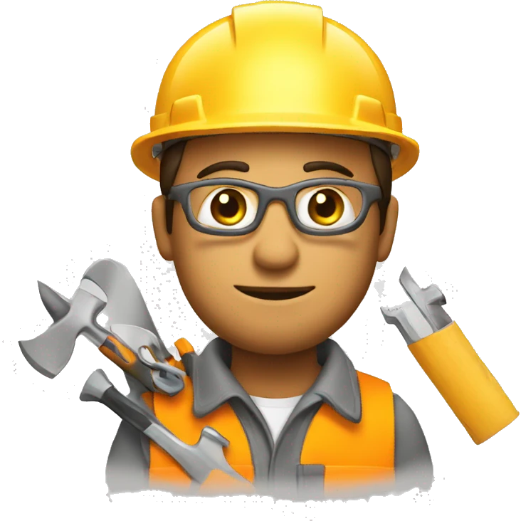 Construction worker with a hard hat and tools emoji